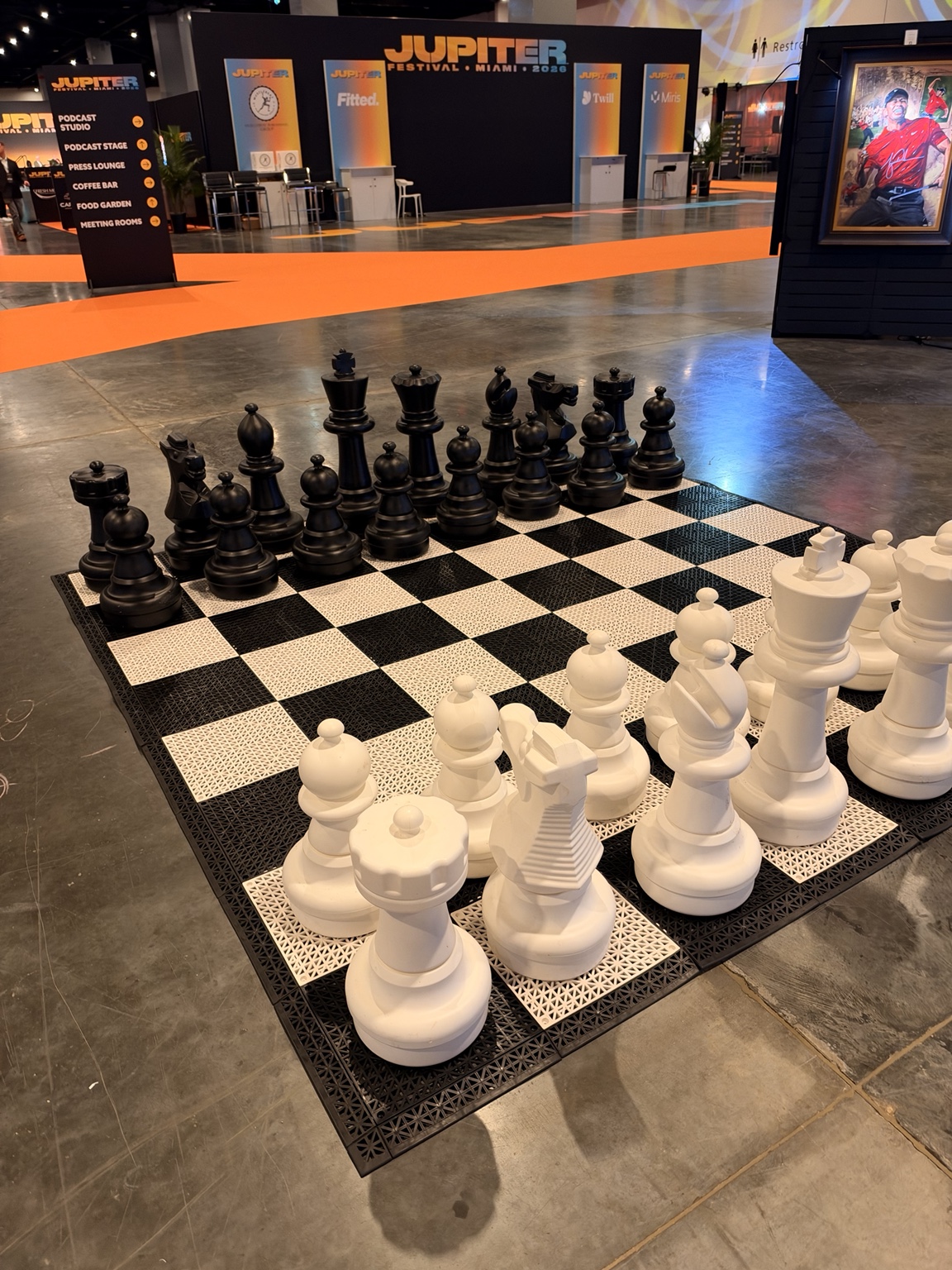 Jupiter conference floor with an oversized chess installation