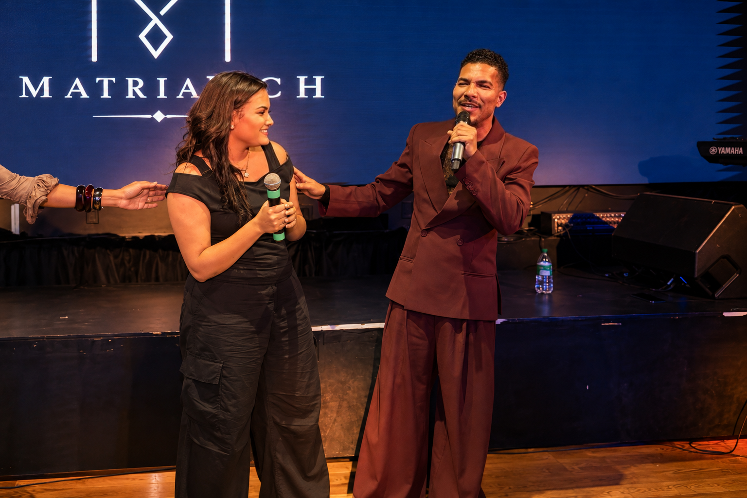 Angelina Thompson joins Stevie Mackey onstage during Stevie Mackey & Friends’ Taco Tuesday Tour in New York City