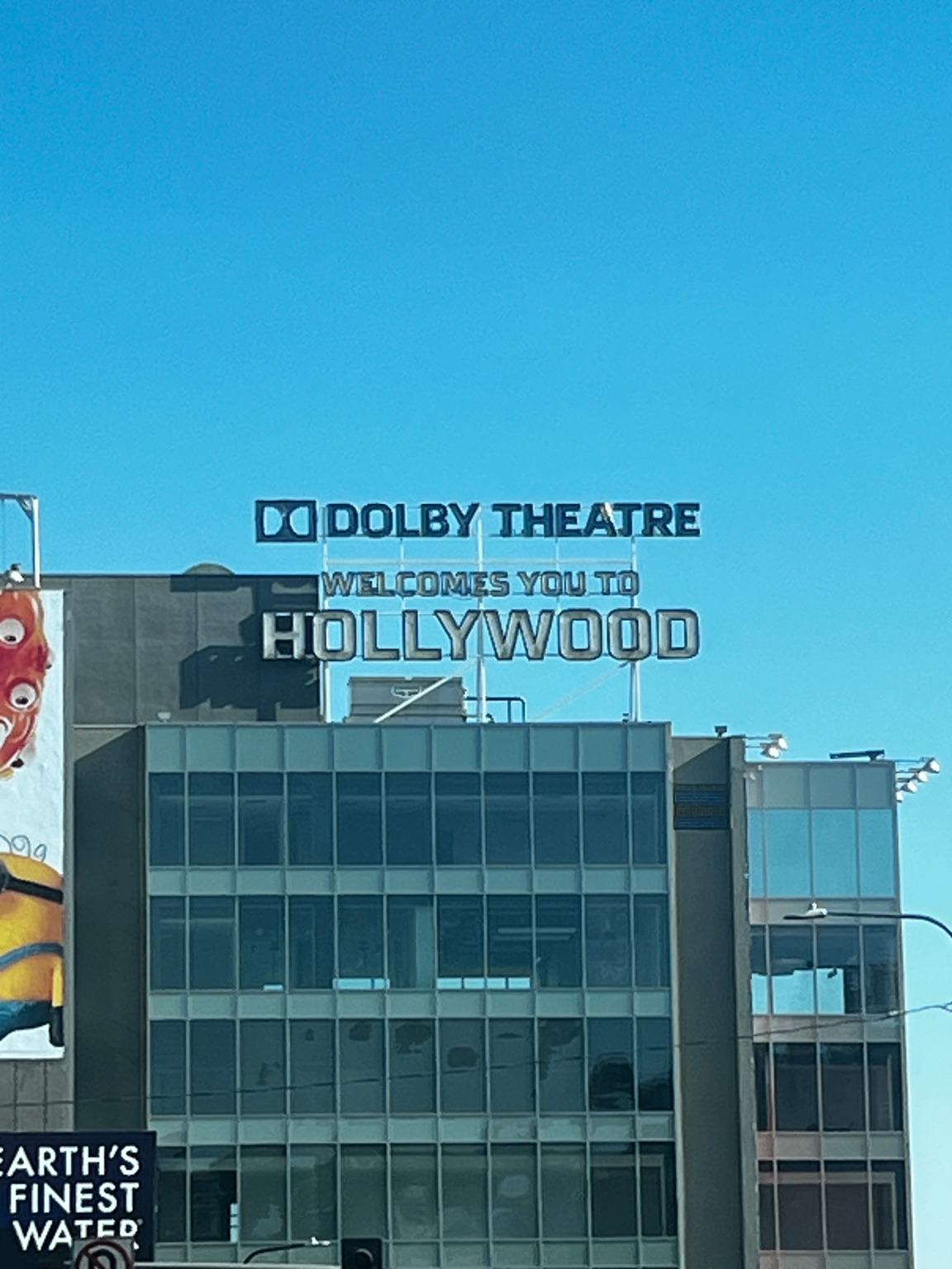 Landing in Los Angeles — a first pass down Hollywood Boulevard past the Dolby Theatre.
